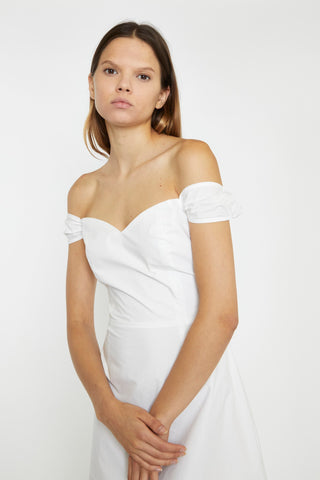 White Bardot Mini-Dress