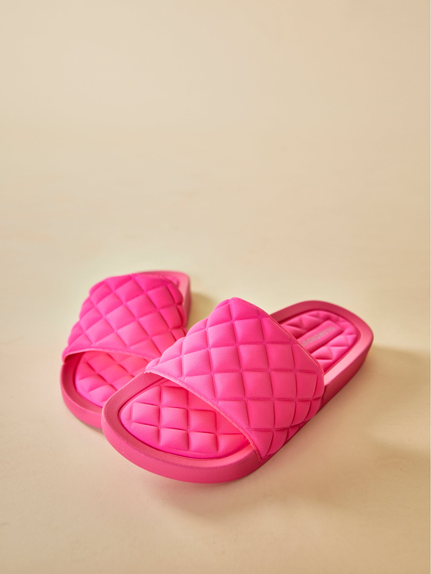 Glamorous Pink Quilted Sandals