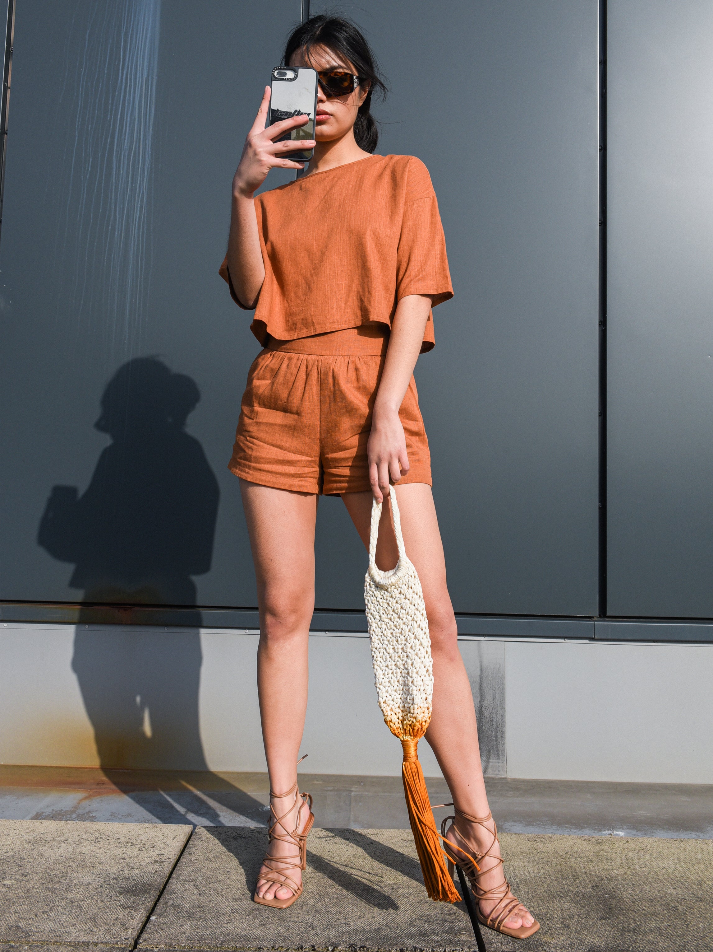 Glamorous Brown Linen Shorts