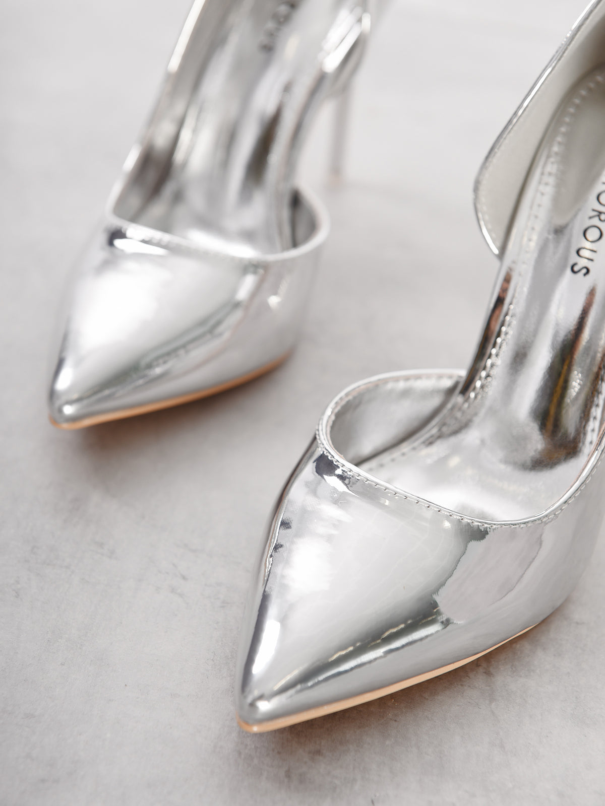 Silver Pointed Court Shoes