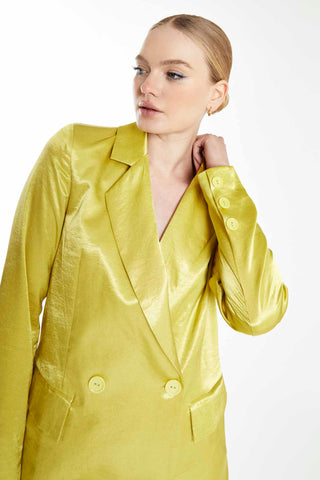 Glamorous Collection Lime Double Breasted Blazer Dress