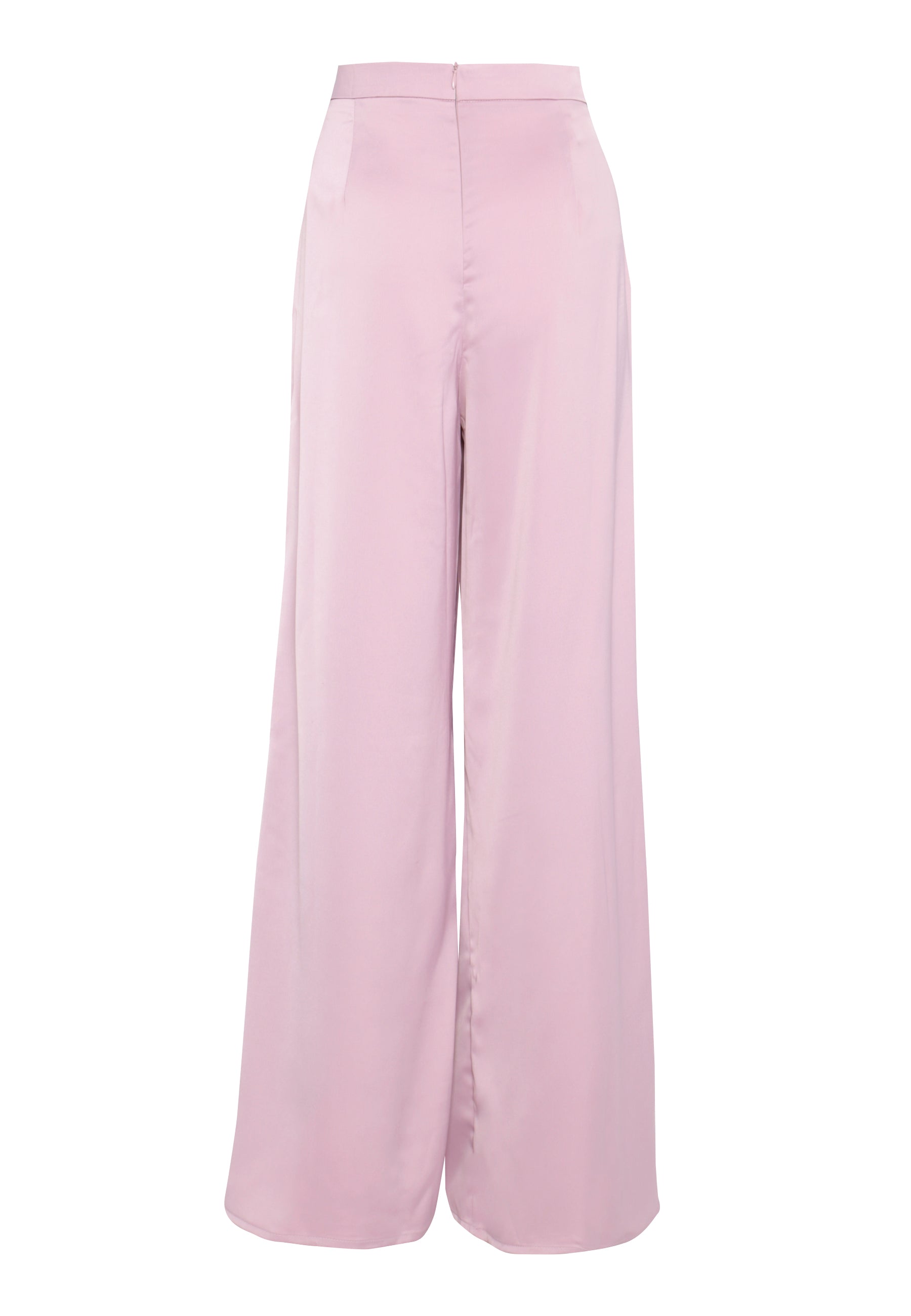 Glamorous Dusted Pink Satin Wide Leg Trousers