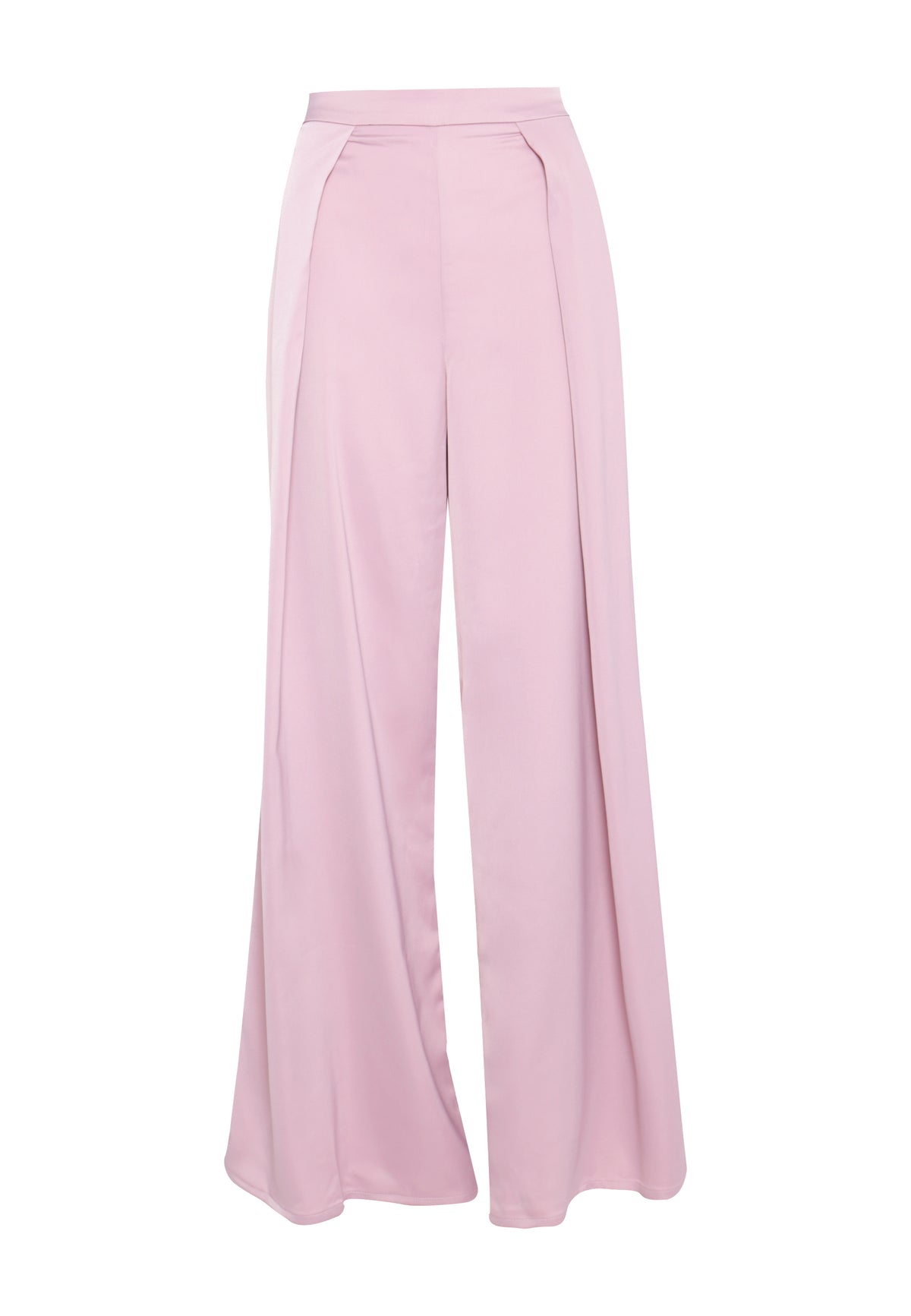 Glamorous Dusted Pink Satin Wide Leg Trousers