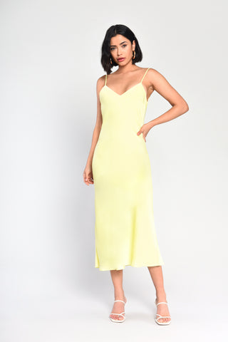 Glamorous Yellow Strappy Sleeveless Midi Dress