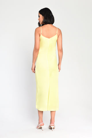 Glamorous Yellow Strappy Sleeveless Midi Dress