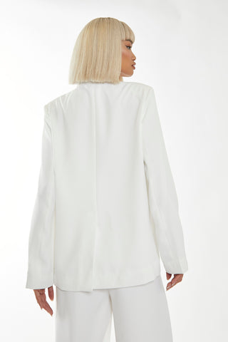 White Boxy Oversized Blazer