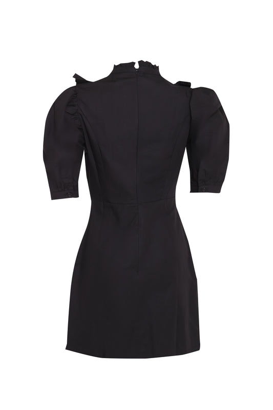 LADIES DRESS-AC3542-BLACK