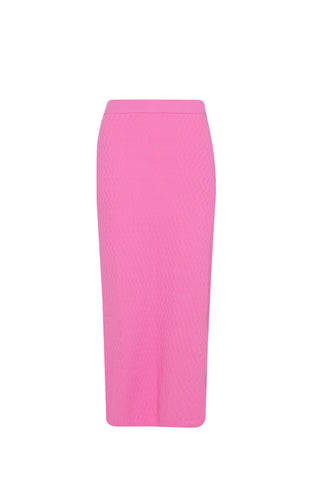 Glamorous Hot Pink Textured Midi Skirt