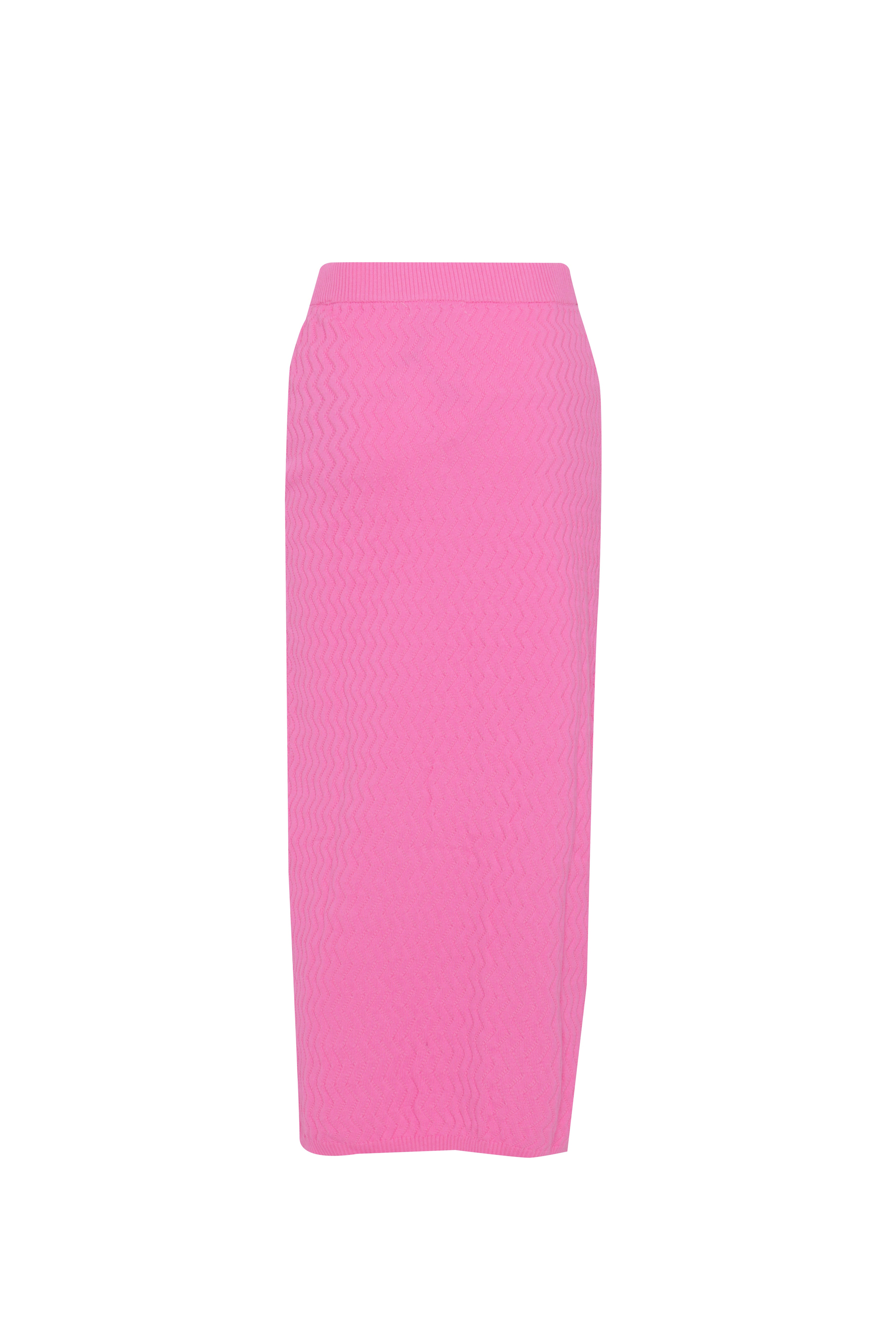 Glamorous Hot Pink Textured Midi Skirt