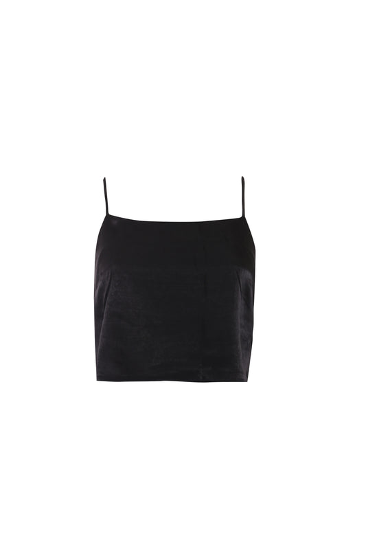 Vest Tops - Black Satin