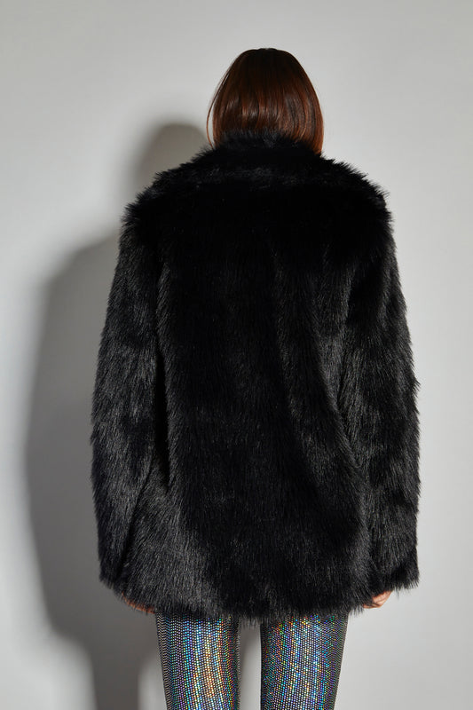 Glamorous Black Faux Fur Coat