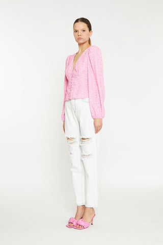 Sunbleached Distressed Rip-Detail Relaxed Fit Jeans