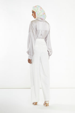 White Wide Leg Trousers