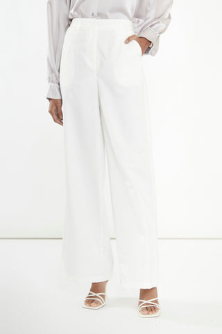 White Wide Leg Trousers