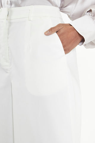 White Wide Leg Trousers