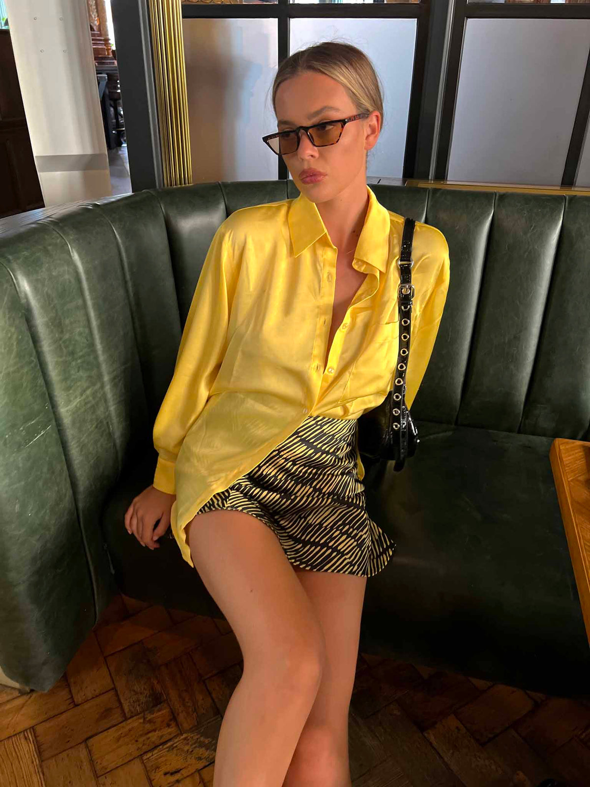 Glamorous Yellow Oversized Button Front Shirt