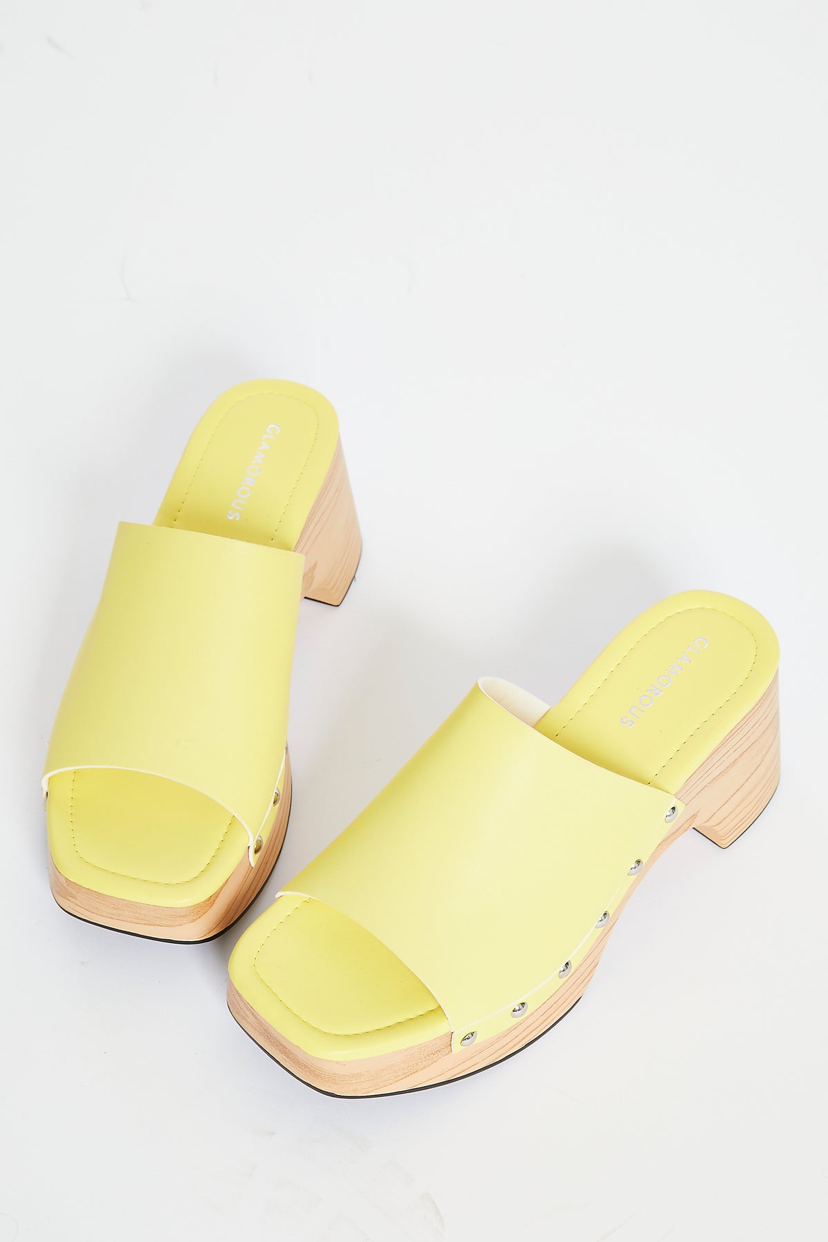 Glamorous Lime Open Toe Mule Clog Sandals