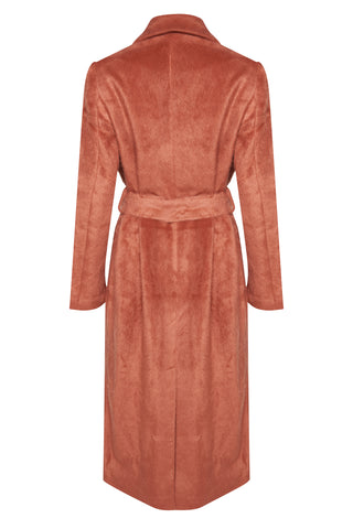 Glamorous Rust Double Breasted Long Line Coat