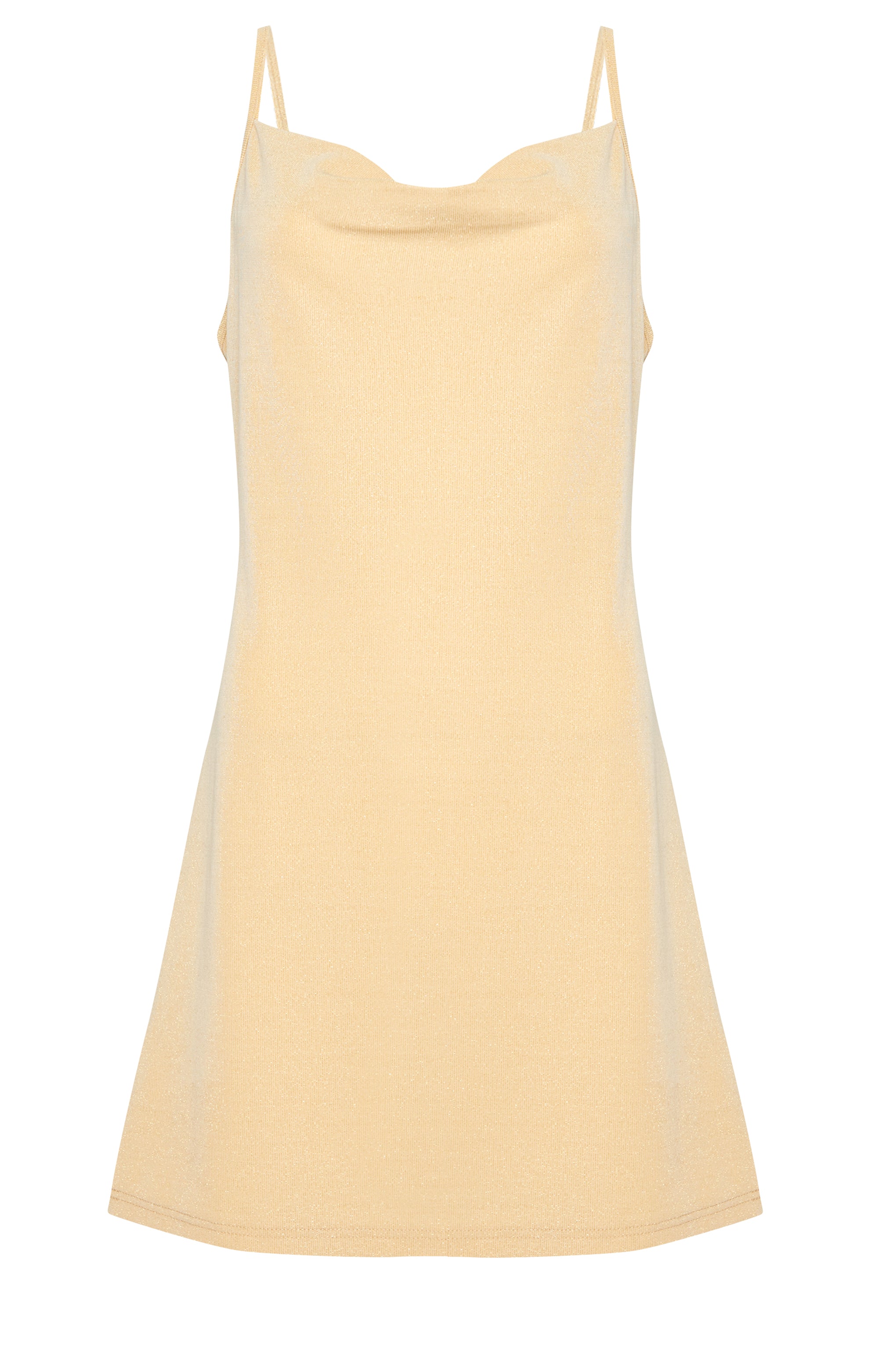 Glamorous Gold Cami Cowl Neck Mini Dress