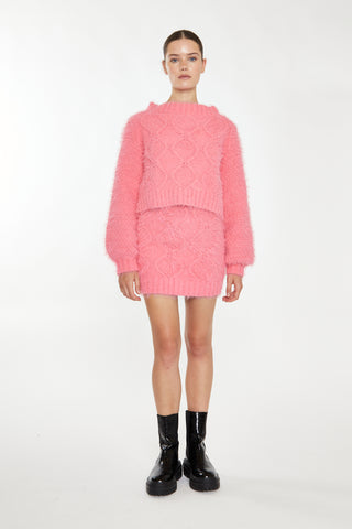 Glamorous Pink Knit Long Sleeve Jumper