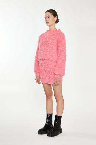 Glamorous Pink Knit Long Sleeve Jumper