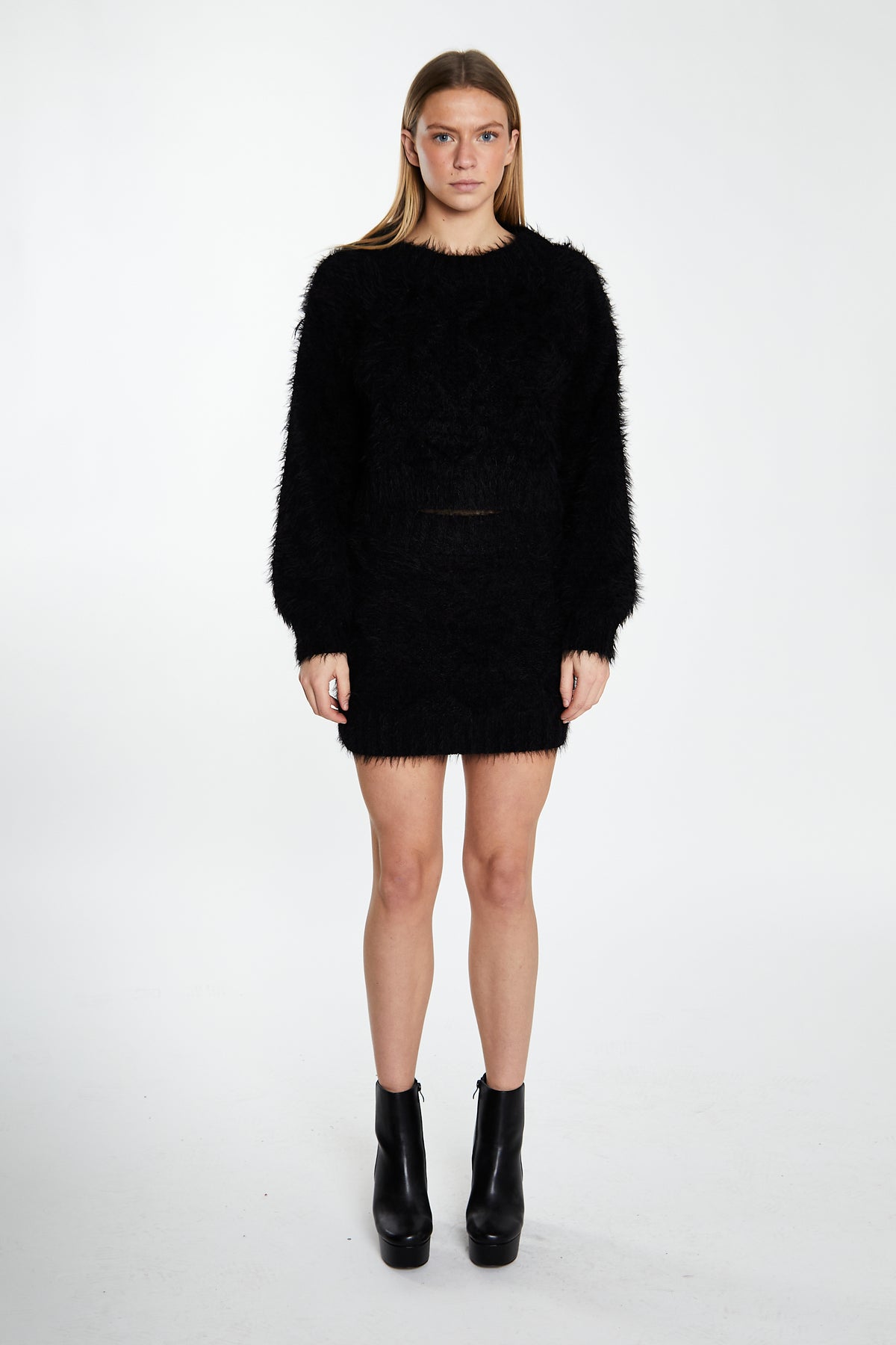 Glamorous Black Knitted Mini Skirt