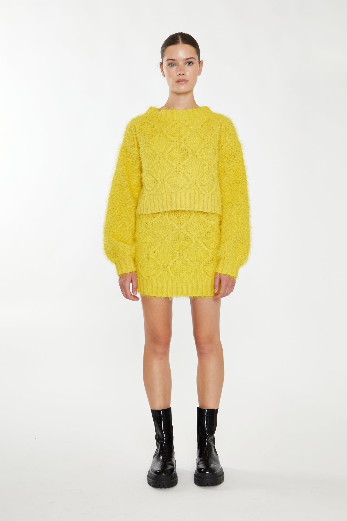 Glamorous Mustard Knitted Mini Skirt
