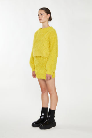 Glamorous Mustard Knitted Mini Skirt