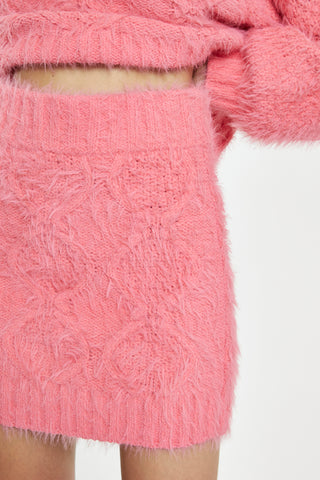 Glamorous Pink Knitted Mini Skirt