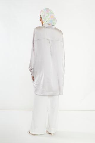 Silver Grey Shirt Dress