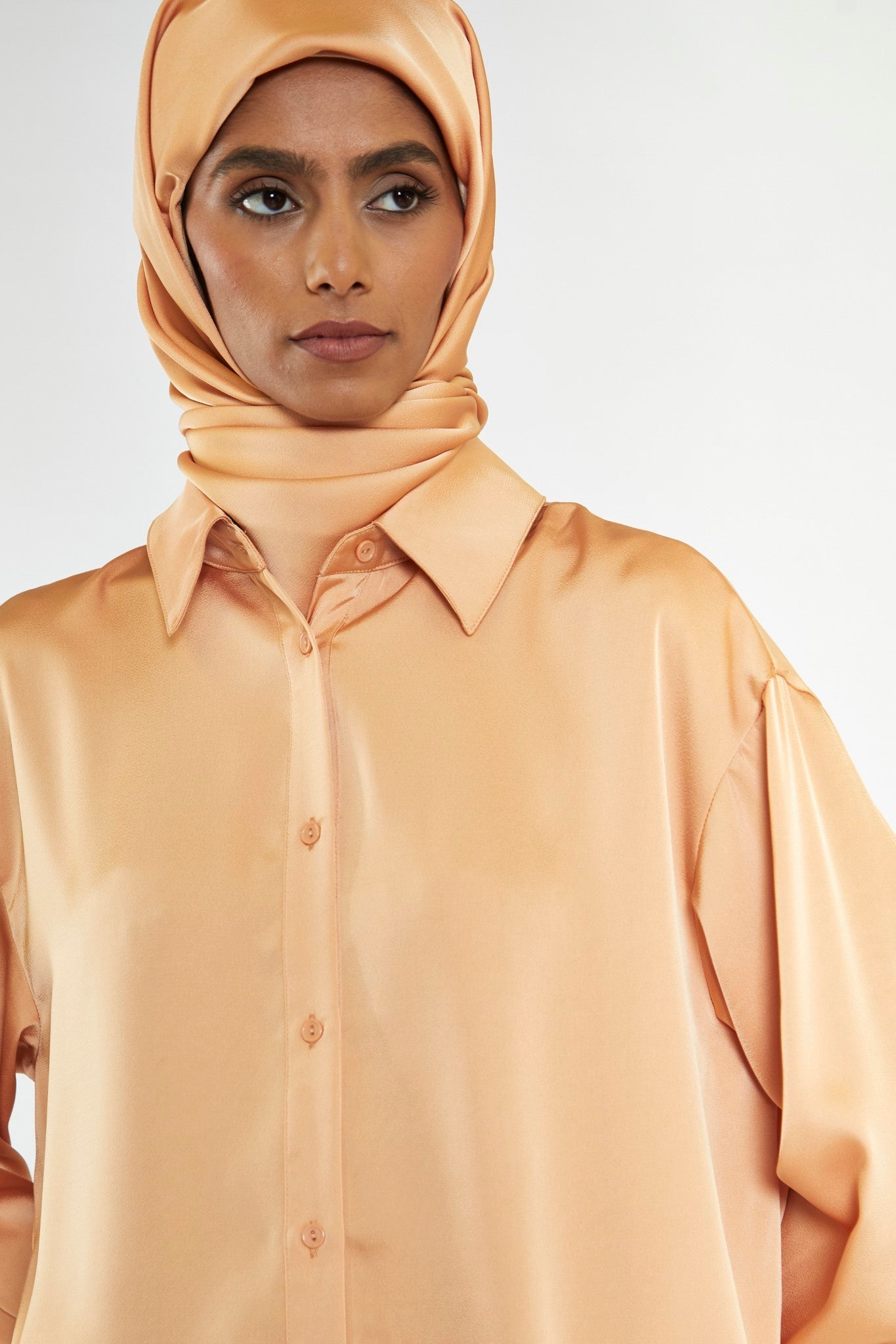 Apricot Satin Headscarf