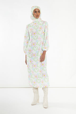 Multi Blurred Floral Headscarf