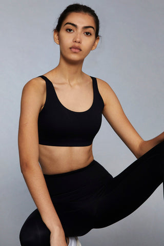  Black Scoop Back Sports Bra