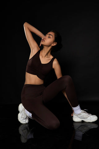  Chocolate Ruched Sports Bra