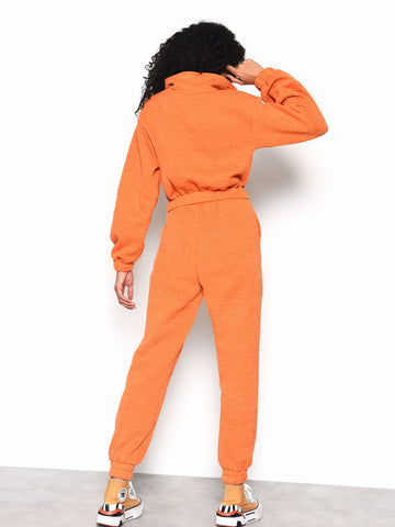 Glamorous Orange Quarter Zip Loungewear Jumper