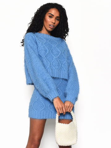 Glamorous Heritage Blue Knit Jumper