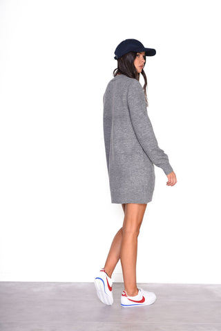 Glamorous Dark Grey Marl Long Line Cardigan