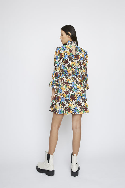 Glamorous Spring Floral High Neck Mini Dress