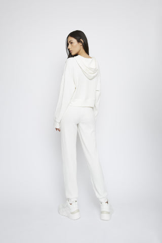 Glamorous White Ribbed Loungewear Top