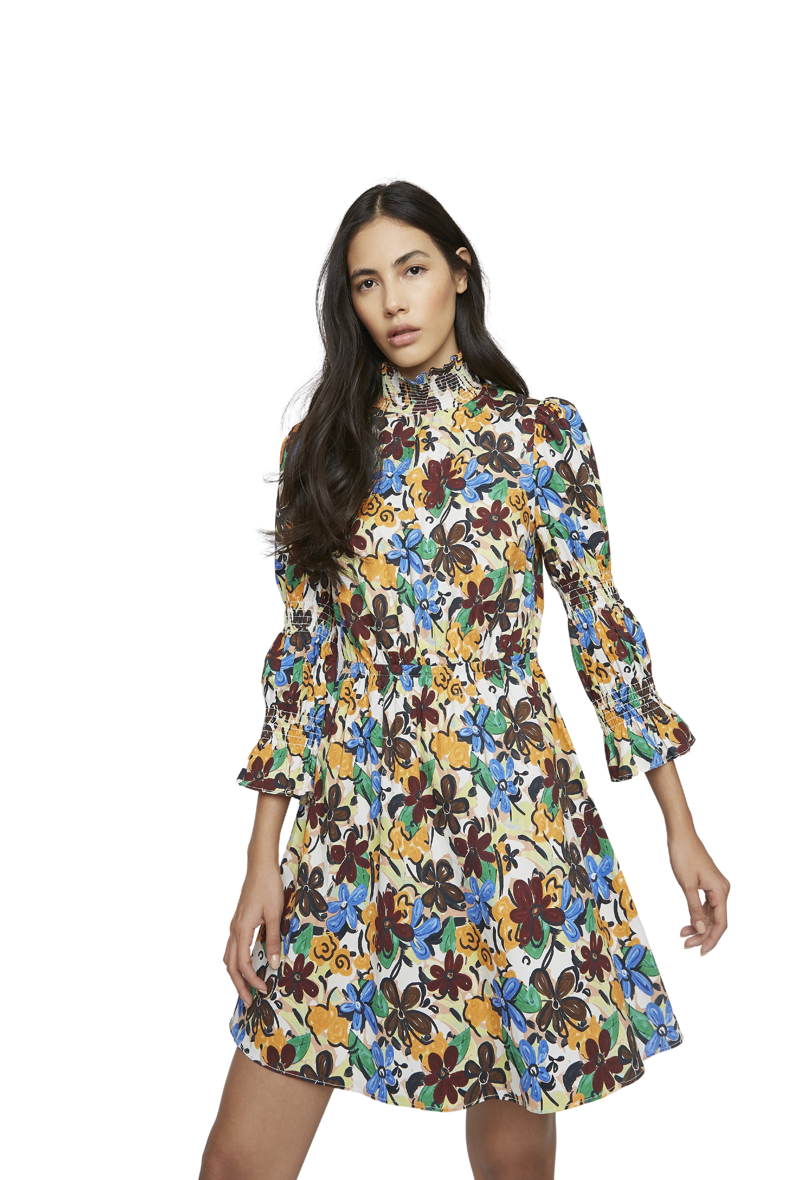 Glamorous Spring Floral High Neck Mini Dress Glamorous